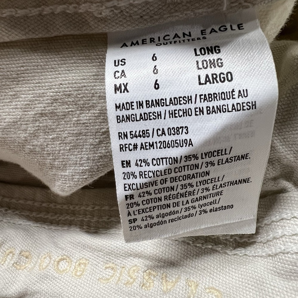 American Eagle Womens 6 L White Cargo Classic Bootcut High Rise Drawstring Y2K - Picture 5 of 12